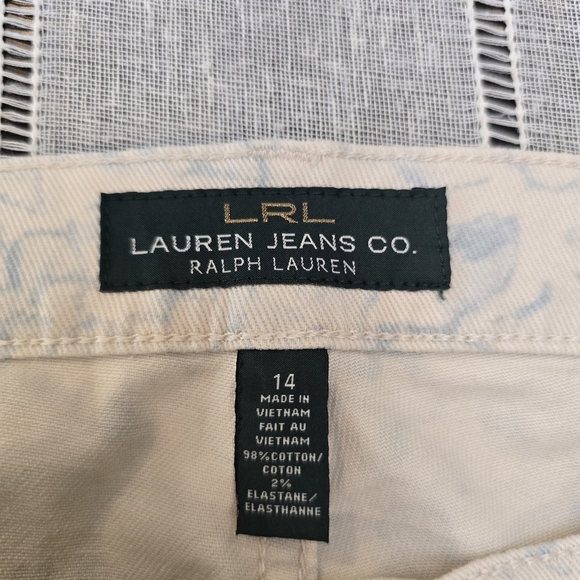 Lauren Jeans Co. Ralph Lauren denim size 14 floral VTG toile English Countryside - Picture 10 of 15
